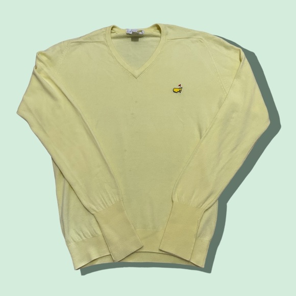 Augusta Sportswear Other - Men’s Vintage Augusta National Golf Shop Light Yellow V Neck Sweater Size XXL